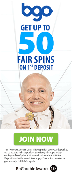 Claim up to 50 spins on your first deposit at BGO