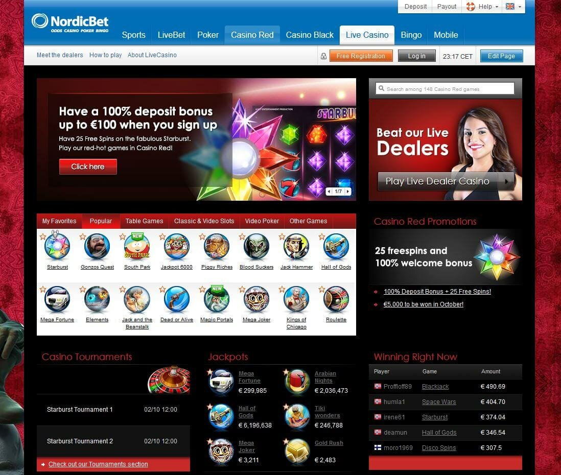 Nordicbet bonus homepage