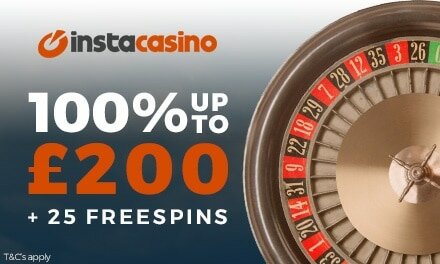 100% bonus up to £200 + 25 RealSpins