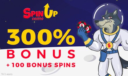 Spin Up Casino gir deg 300 % bonus opptil 1 000 € + 100 free spins på 1. innskudd